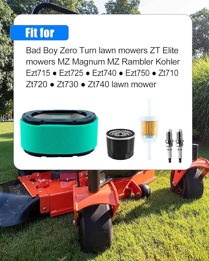 Spark Plugs Filter Compatible with Bad Boy Mower Engine Outlaw ZT CZT Outlaw Extreme Magnum MZ 2015 Replace 015800000 063500400 063-5003-00 16-083-04-S 063-1060-00