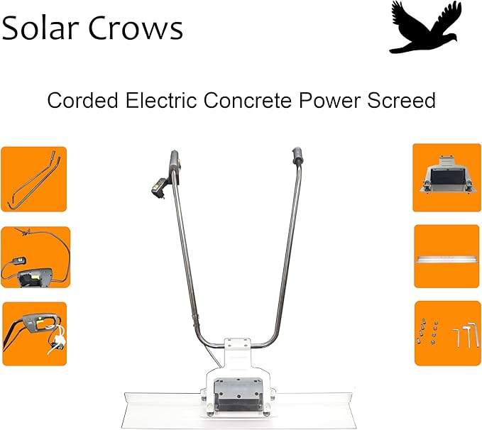 Corded Electric Concrete Power Screed - Heavy Duty Vibratory Leveling Tool with an 1M (3.3 Feet) Harden Blade, Wet Cement Finishing Machine for Road Construction & Floor Smoothing