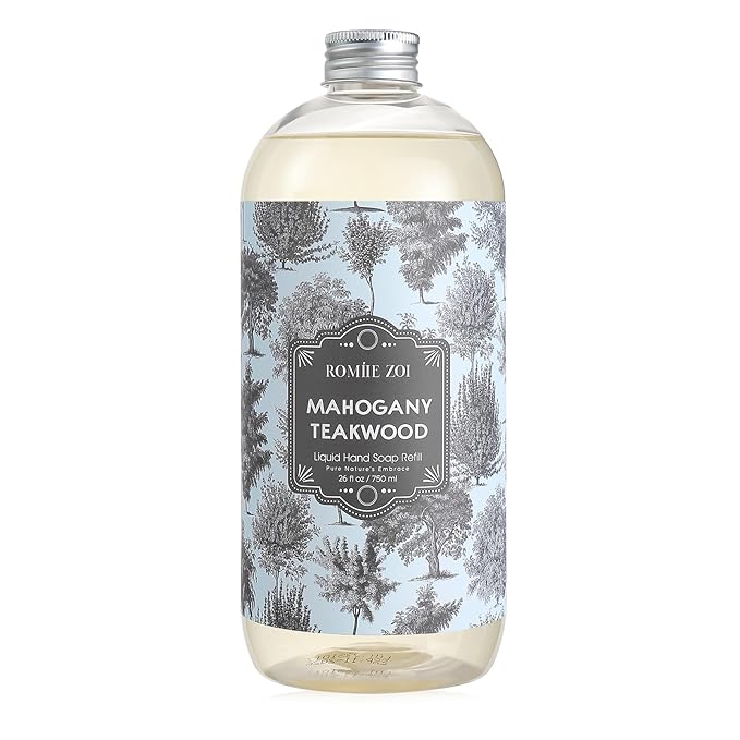 ROMIIE ZOI Liquid Hand Soap Refill, Teakwood, Gentle & Moisturizing Formula, 750 ML/ 26 FL OZ