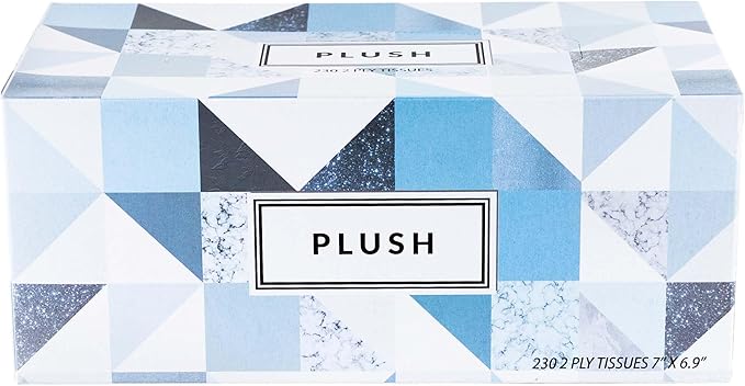 Plush Facial Tissues 230 Per Box Size 7" X 6.9" 2 Ply,Soft, Smooth, Great for Bathroom, Office, Store, School,Home, Kitchen, Or in Your Car & in Every Room (Family pack Pack of 24, 5520 Tissues total)