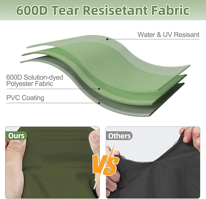 Push Mower Cover, 600D Heavy Duty Waterproof Lawn Mower Cover, Outdoor Lawnmower Cover Universal with Drawstring & Cover Storage Bag (78×23×50 Inch/Green)