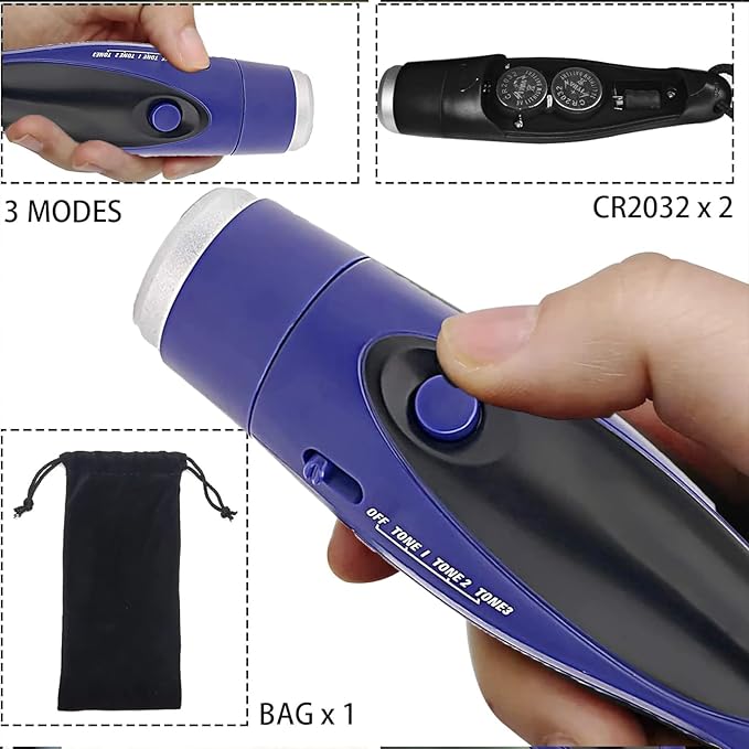 Electronic Whistle for Coaches, Handheld Lound Electric Whistle with Lanyard and Three Tone for Volleyball, Soccer Referee, P.E. Teacher, Police,Outdoor Camping, Self Defense Emergency