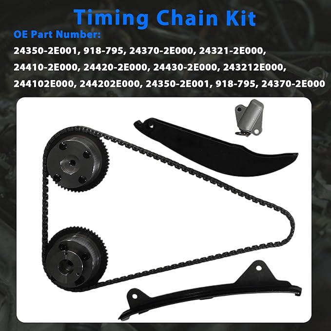 G4NB 1.8L Engine Overhaul Rebuild Kit w/Gasket Set Timing Chain Kit w/VVT Sprocket Crankshaft Con-Rod Piston Kit Fit For Hyundai Elantra 2012-2016 IX35 2013-2015 Kia Forte 2014-2015 23110-2E711
