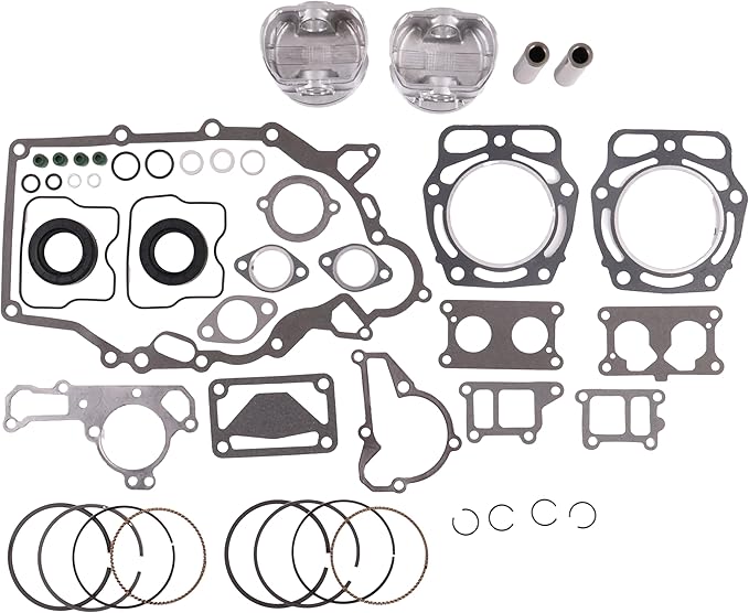 Piston Ring Gasket Seal Engine Rebuild Kit 13001-2210 13008-6025 Compatible with Kawasaki KAF620 2500 2510 2520 3000 3010 4000 4010, JD FD620 & FD661