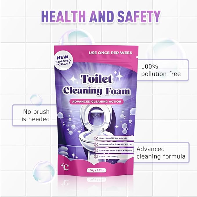 Toilet Cleaner, 2025 New Toilet Bowl Cleaner Toilets Cleane, Toilet Bowl Cleaners, Powerful Foaming Toilets Bowls Cleaner, Self Activating Miracle Powder for Toilet Bowl cleaning (1)