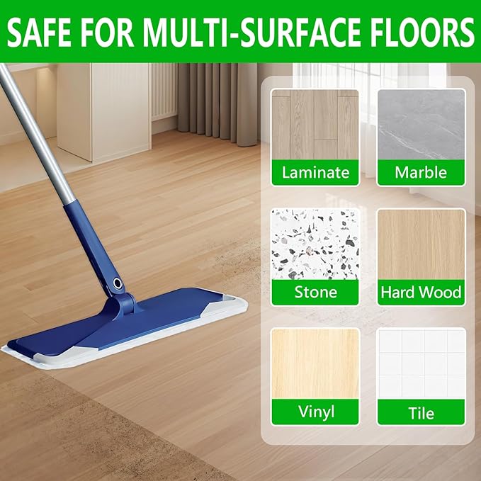 40 Count Dry+Wet Hardwood Floor Cleaner Pads for Bona Mop Replacement Pads XL Disposable Wet Cleaning Pad Multi Surface Floor Pads Refill Compatible with Bona, Rubbermaid, Libman and Swiffer Power Mop