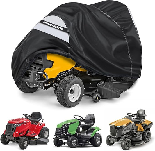 NEVERLAND Riding Lawn Mower Cover - Lawn Tractor Cover with Drawstring & Storage Bag, Fits Decks up to 54", 600D, Handles and Dual Air Vents