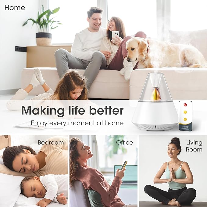 Essential Oil Diffuser, Modern Style Fragrance Aroma Diffusers, Scent Fragrance Spray for Home, Office, Bedroom, Living Room, 150ml Ultrasonic Cool Mist, 6-12H Working, Auto-Off, White