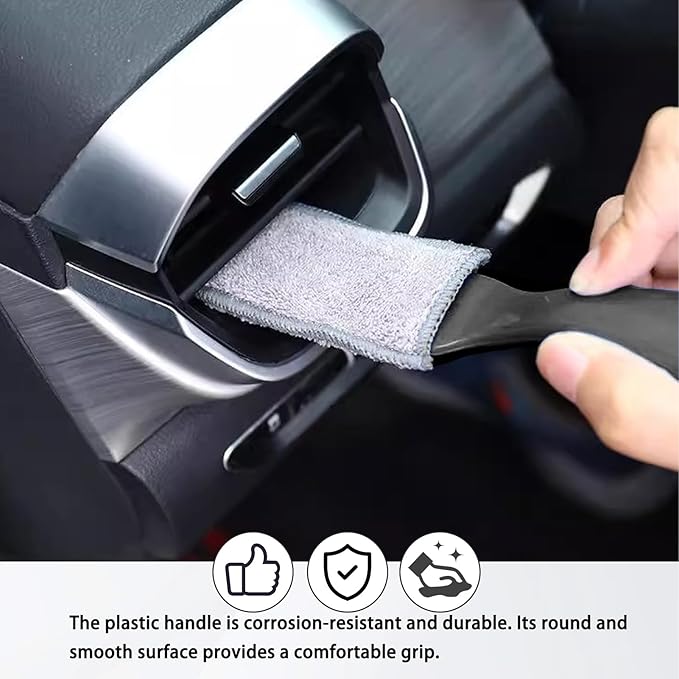 Car Screen Cleaner and Interior Detailing Kit, Microfiber Cloth Duster Brush Cleaning Wipes for Car Touchscreen Dashboard Dust, Auto Cleaning Tools Set Fit for Car Owner