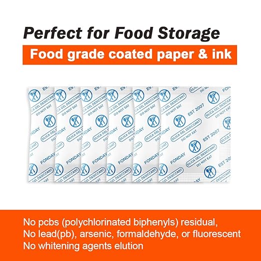 1 Gram 1000 Packets Fonday Food Grade Silica Gel Desiccants Packs Moisture Absorbers Dehumidifier