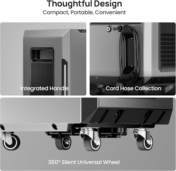 ARGENDON 120 PPD Dehumidifier for Basement, Commercial Dehumidifier with Pump and Drain Hose - High-Capacity Moisture and Humidity Control for Homes, Industrial Use, and Large Space, Sandidry Pro 55C