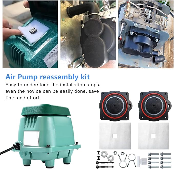 New Air Pump Rebuild Complete Kit for Hiblow HP80 & HP60 HP-80-0117 HP-80-0110 and more (style B)