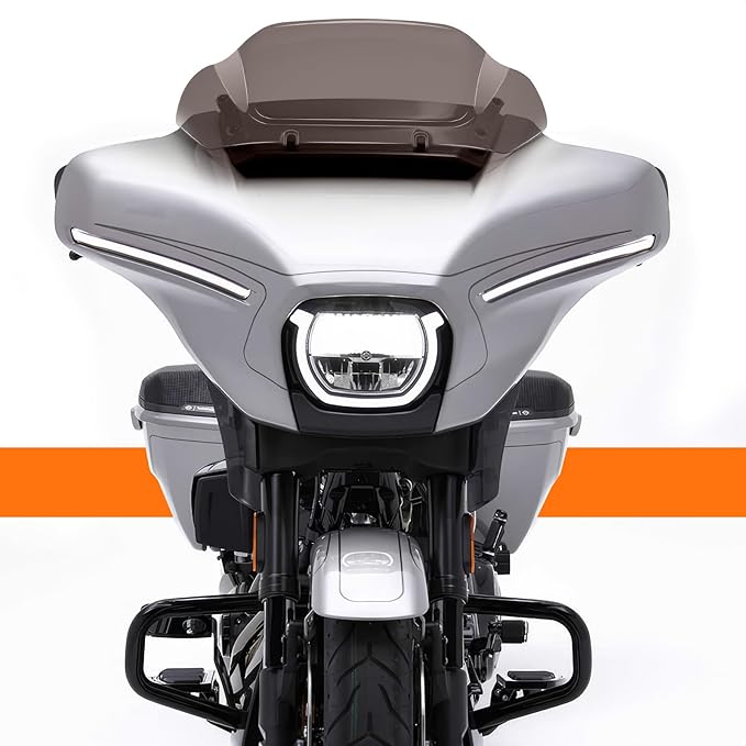 10" Wave Windshield Windscreen Wind Splitter Compatible for Harley Street Glide FLHX, CVO Street Glide FLHXSE 2023 2024 (Smoke)