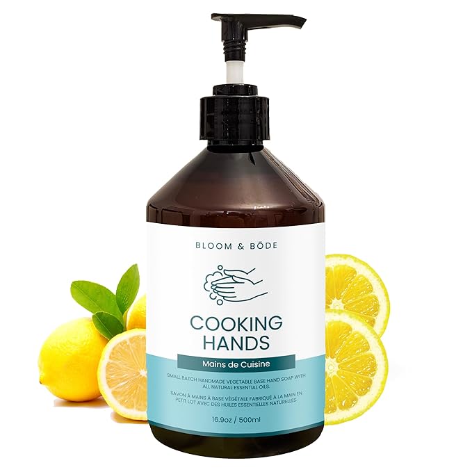 Bloom & Bōde Luxury Liquid Hand Soap - Natural Scented Hand Wash - Gentle Hand Soap with Essential Oils - Fancy Handsoap for Kitchen - Moisturizing Hand Soap, Cooking Hands Scent, 16.9oz