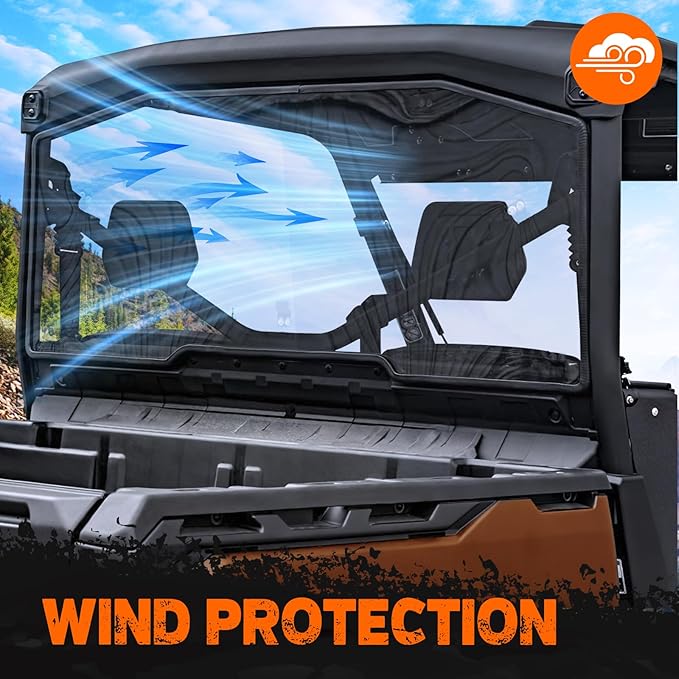 Nilight Rear Window, Clear Polycarbonate UTV Windshield Scratch Resistant For Can-Am Defender HD5 HD8 HD10 MAX 2016 2017 2018 2019 2020 2021 2022 2023 2024