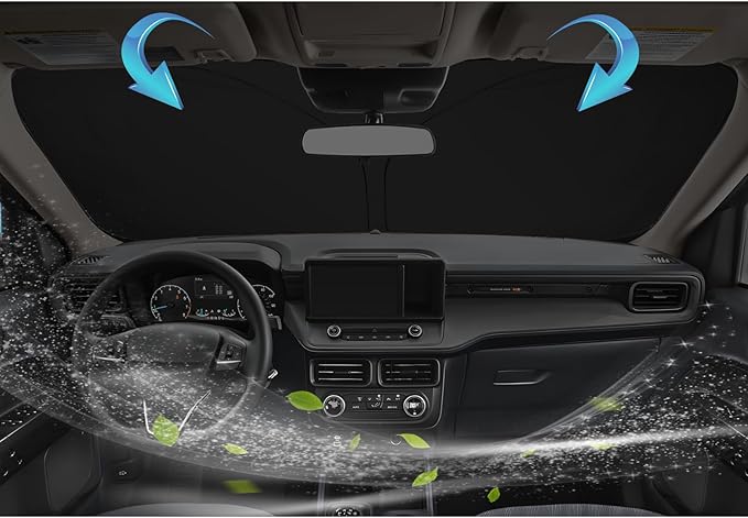 SKTU 2022-2026 Maverick Front Windshield Sunshade for 2022 2023 2024 2025 2026 Ford Maverick Windshield Sunshade Foldable for Blocks UV Rays and Blocks Heat and Sun Keeps Vehicle Cool