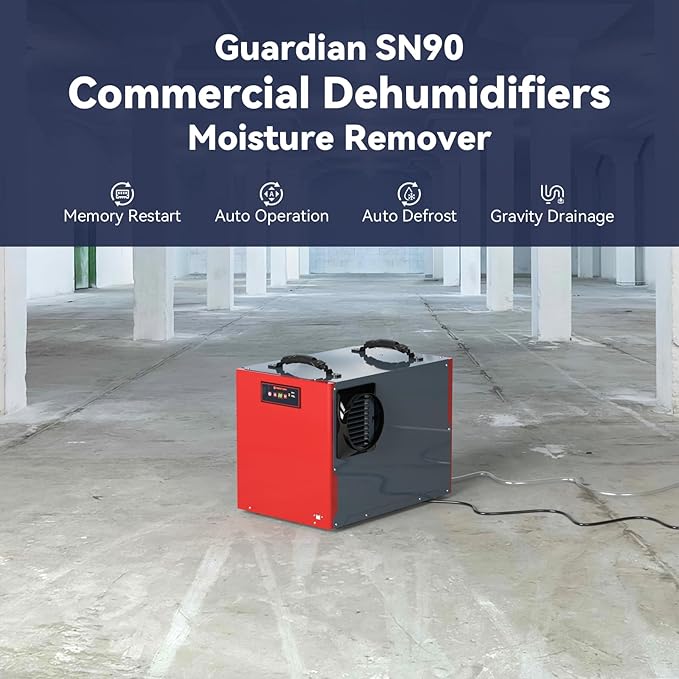 Abestorm 198 Pint Commercial Dehumidifier for Crawlspace, Basement, Large Space up to 2,600 Sq Ft, Industry Water Damage Unit, Auto Defrost, Compact