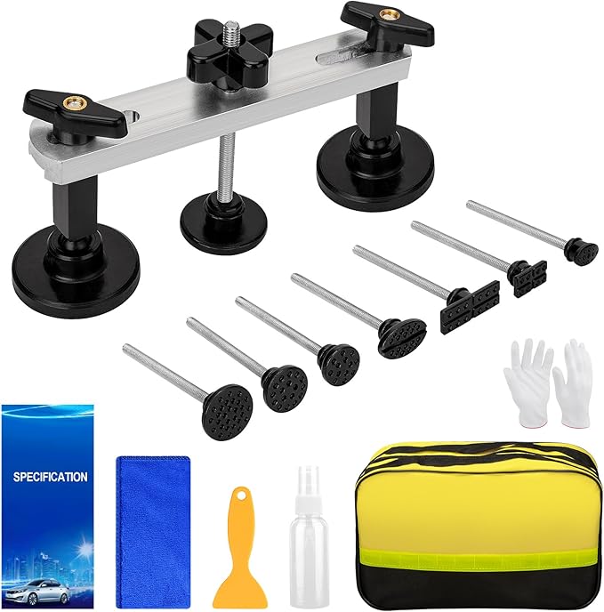 Car Dent Puller Kits,Professional Car Paintless Dent Removal Tools,Dent Repair Tool Bridge Puller for Auto Body SUV Dings Damage DIY Removal