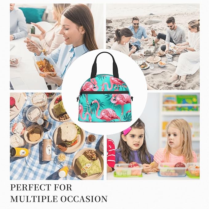 Reusable Insulated Lunch Bag with Adjustable Strap for Kids 3+ Toddler, Girl, Boy Women Men Leakproof Portable Cooler Tote Cute Quilted Bags for Work Travel Picnic