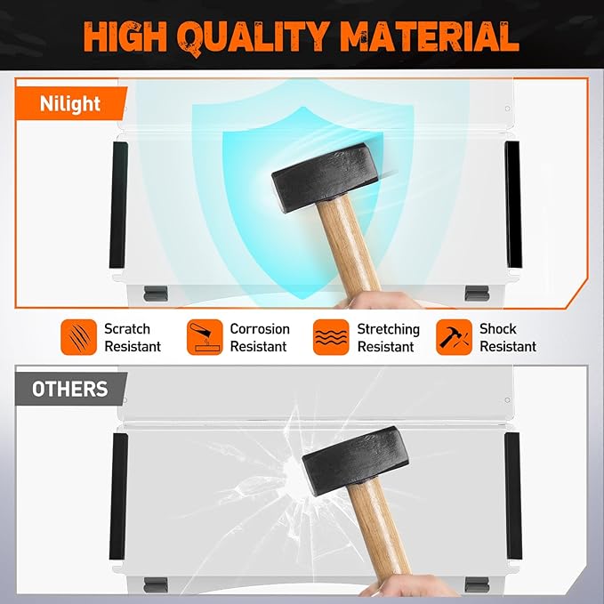 Nilight Golf Cart Windshield for Front Window Foldable Windproof UV Protection Compatible with Club Car Precedent Gas or Electric 2004-Up, Scratch and Impact Resistant, Clear Acrylic