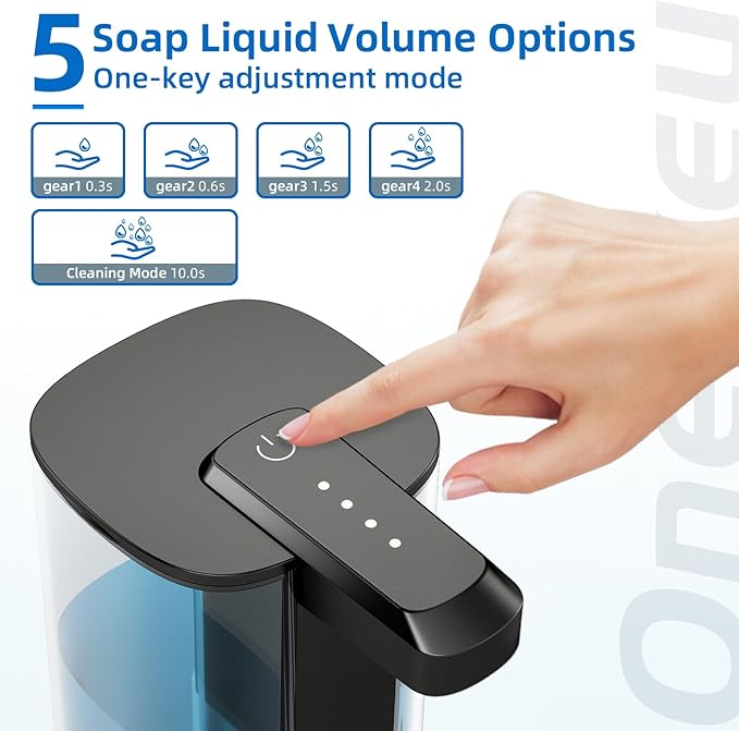 17oz Automatic Liquid Soap Dispenser,Touchless Dish Soap Dispenser IPX5 Waterproof Adjustable Dispensing,Liquid Hand Soap Personal Care Lotion Dispenser for Kitchen Bathroom Hotel,USB Charging