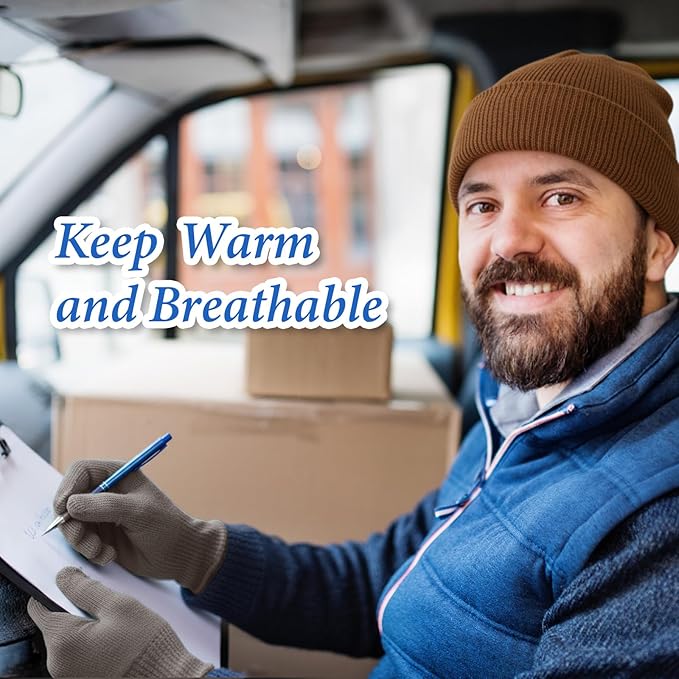 Unittype 300 Pcs Winter Beanies Gloves Scarf Set Bulk 100 Knit Skull Cap 100 Pair Winter Gloves 100 Neck Warmer for Men Women