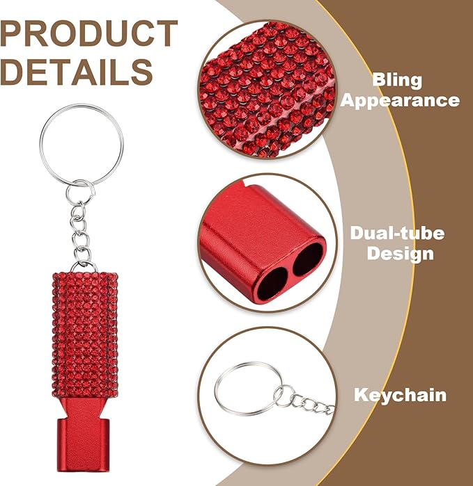PATIKIL Emergency Whistle with Keychain, Bling Safety Survival Whistles Rescue Signaling Loud for Outdoor Camping Hiking Boating Hunting Fishing