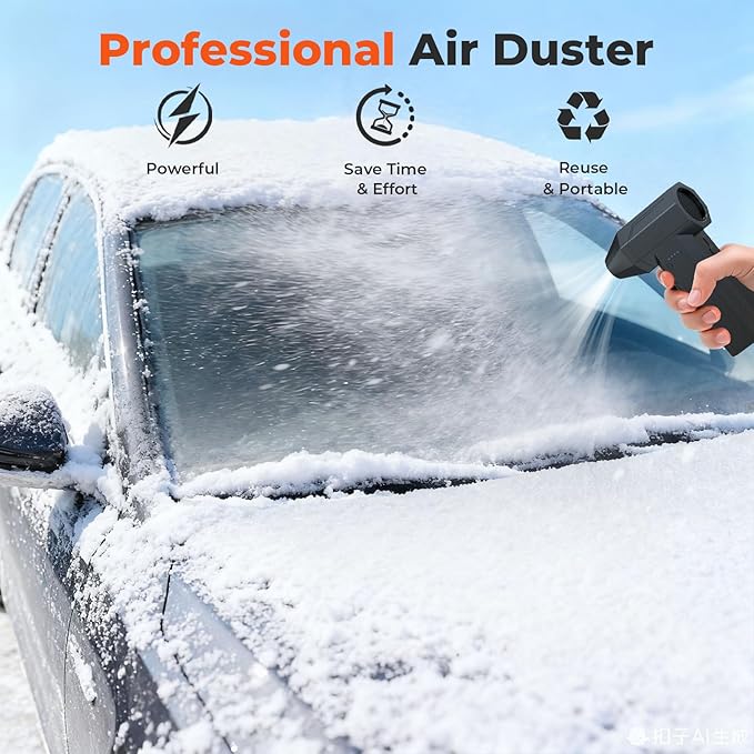 C10 Compressed Air Duster, 300000RPM Rechargeable Electric Air Duster with 10000mAh Battery, 4-Gear Adjustable, Cordless Brushless Motor Air Blower for Computer, Keyboard, Home, Outdoor, Car