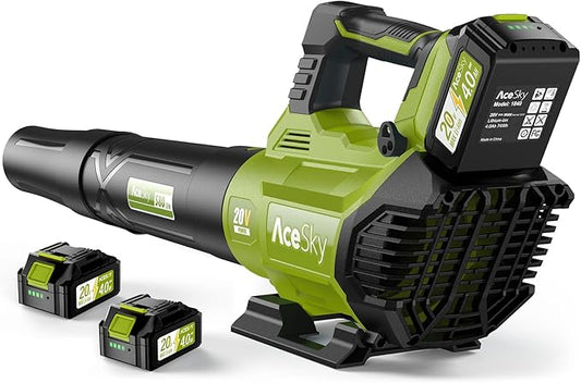 Leaf Blower Cordless - 2025 Update 150000RPM & 3 Speed Levels Electric Leaf Blower with 2 x 4.0Ah Battery and Charger, Extension Tube Blower for Lawn Care, Yard, Garage, Blowing Leaves, Dust or Snow