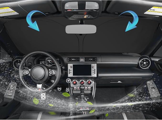 SKTU 2026 2025 2024 GR86 Front Windshield Sunshade for 2022-2025 2026 Toyota GR86 / 2013-2026 Subaru BRZ Windshield Sunshade Foldable for Blocks UV Rays and Blocks Heat and Sun Keeps Vehicle Cool
