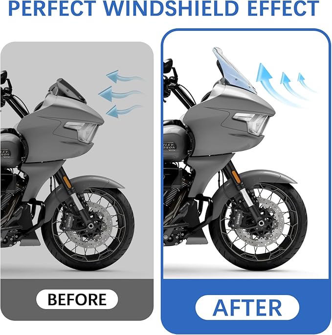 12" Wave Windshield Windscreen Compatible for Harley Road Glide CVO/SE FLTRXSE 2023 2024 FLTRX 2024 CVO ST FLTRXSTSE 2024 for 2023 2024 Road Glide Accessories, Smoke
