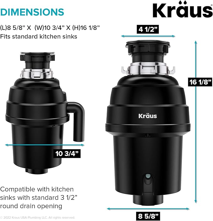 KRAUS Kore Workstation 30-inch Undermount 16 Gauge Stainless Kitchen Sink, Single Bowl Kitchen Sink with 1 HP Garbage Disposal,KWU110-30-100-100MB