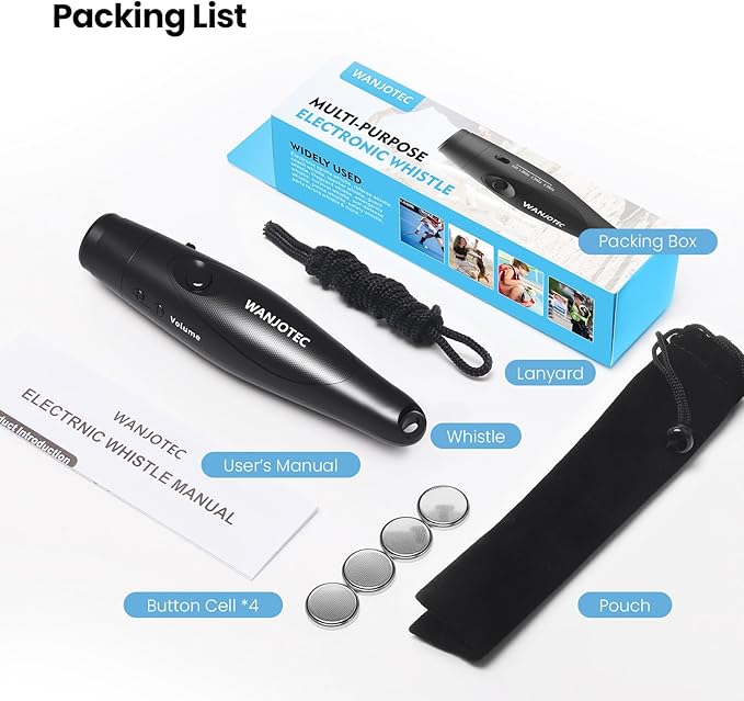 Electronic Whistle, Battery Operated Whistle Adjustable 3 Different Loud Whistle Sounds with Lanyard Handheld Whistles for Referees Coaches Teacher Training/Camping