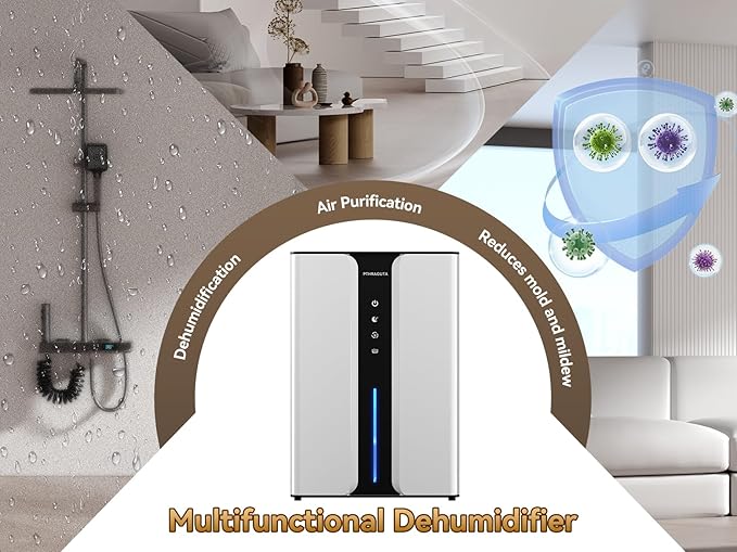 95oz Home Dehumidifier, (950 sq.ft) Quiet dehumidifier for Bedroom Bathroom with Drain Hose, with Air Reusable Filter Indoor deshumidificador for Basement RV Closet
