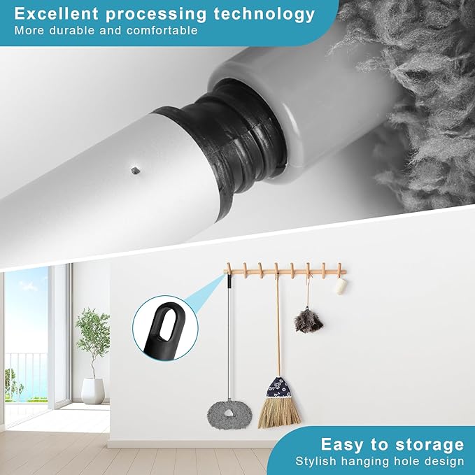 Storystore Ceiling Fan Cleaner Duster with Extension Pole, Adjustable from 13 to 49.7 Inches, Removable Fan Blade Cleaner (Grey)