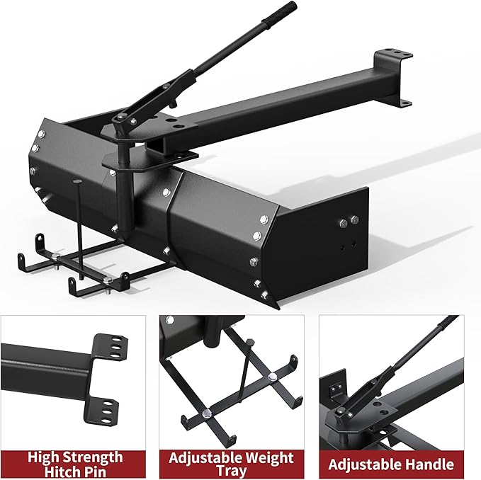 YITAMOTOR 42" Tow Behind Box Scraper Lawn Tractor Attachments, Black