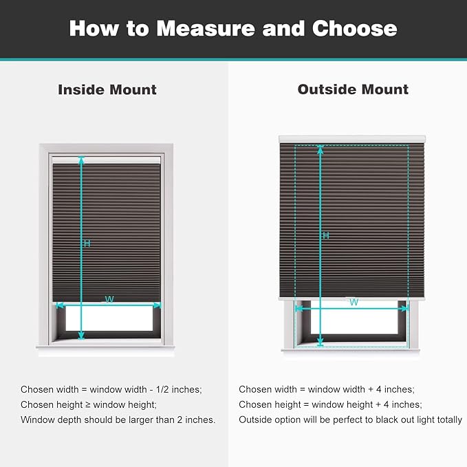 Changshade Cordless Cellular Shades, Blackout Honeycomb Shades for Windows, Pull Down Pleated Blinds, Easy to Install for Indoor Windows and French Doors,27" W x 50" H, Taupe