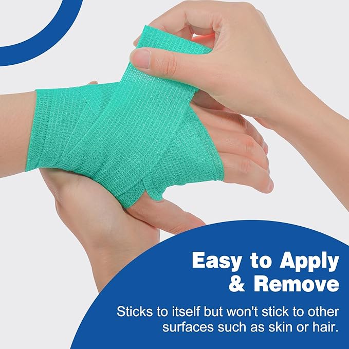 AZEN 40 Pack Self Adhesive Bandage Wrap, 2" X 5 Yards Elastic Cohesive Bandage Wrap, Color Athletic Tape, Vet Wrap, Ankle Tape, Tattoo Grip Tape Wrap
