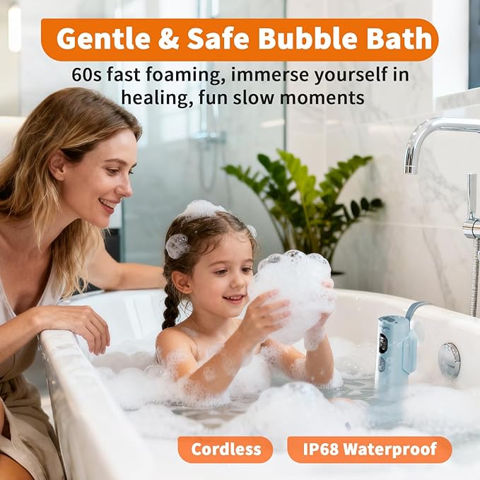 Bath Jets for Tub, Bath Bubble Machine, 3-Level Adjustable Bubble Bath for Women, Jet/Bubble Mode,Christmas Gifts for Women, Relaxing Home Daily Use (Blue)