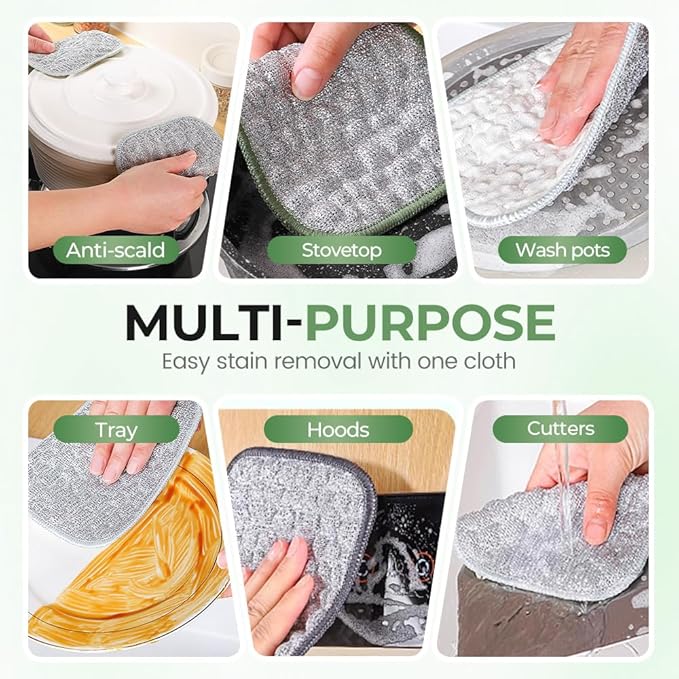 Multipurpose Wire Dishwashing Rags, 2025 New Non Scratch Wire Dishcloth Scrubbing Double Sided Rags, Wire Washing Cloth Dish Rags for Washing Dishes Household Supplies (10)