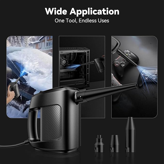 Electric Compressed Air Duster, Car Dryer Air Blower Corded Handheld, 35000RPM Powerful Dusts Remover, 110V for Electronics Car Interior Home Appliances Automotive Duster