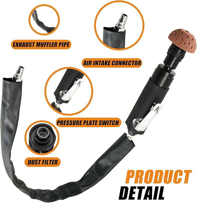 Tire Repair Kit, Tire Repair Polish Patch Tools, Include 3000rpm Low Speed Air Tire Buffer Tire Patch Roller Tire Inner Liner Scrapper Tungsten Steel Buffing Wheel 38mm 55mm