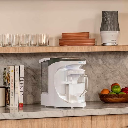 AquaTru Carafe Smart Alkaline Countertop Water Purifier | App-Connected 4-Stage Reverse Osmosis System with Glass Carafe Removes Forever Chemicals, Lead & Fluoride | Adds Minerals | No Plumbing