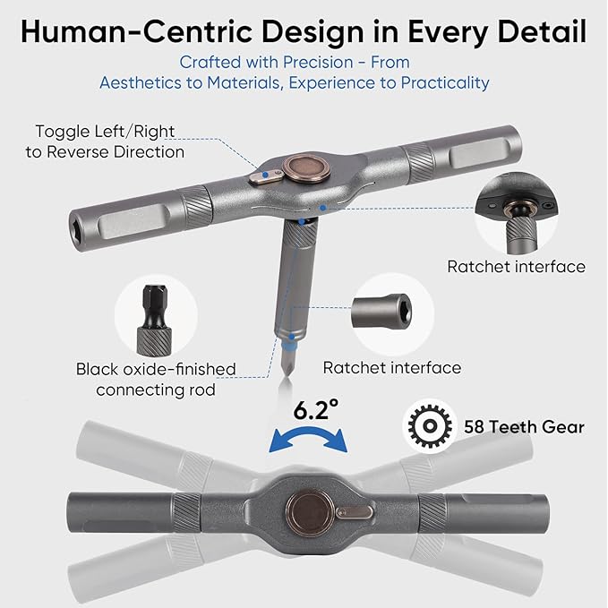 Magnetic Ratchet Screwdriver Set - 42 in 1 Multifunction Mini Ratcheting Screwdriver Kit with Detachable Handle & Portable Case for DIY Repair, Furniture, Bicycle, Electronics (Orange)