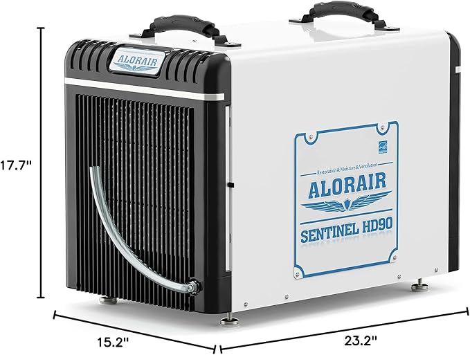 ALORAIR Basement/Crawl Space Dehumidifiers 198 Pint (Saturation), 90 PPD (AHAM), Auto Defrosting System, Commercial Dehumidifier