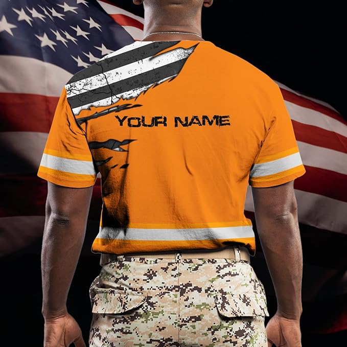 Color US Flag High Visibility Hoodie for Men Women Reflective Tapes Safety Workwear for Worker Runner Patriotic