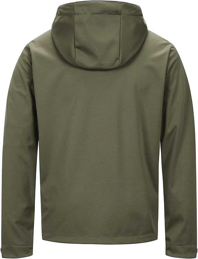 33,000ft Men's Softshell Jacket with Hood Waterproof Windbreaker Lightweight Rain Shell Jacket for Outdoor Hiking Travel