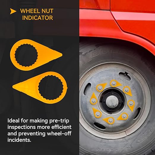 Loose Wheel Nut Indicators 500 Pcs - 33mm Orange Visual Warning Arrows Essential for Truck, Trailer, Bus, Tractor Fleet Safety & Agricultural Industrial Vehicles