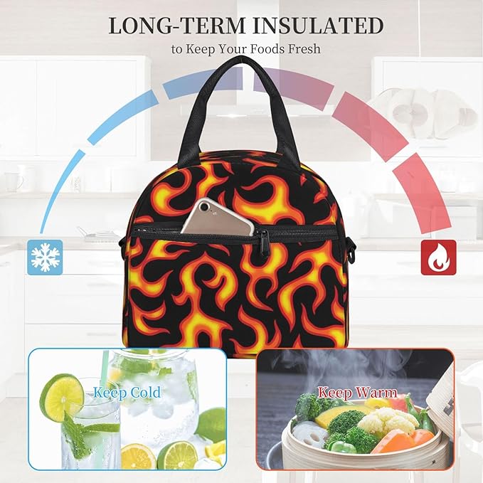 Reusable Insulated Lunch Bag with Adjustable Strap for Kids 3+ Toddler, Girl, Boy Women Men Leakproof Portable Cooler Tote Cute Quilted Bags for Work Travel Picnic