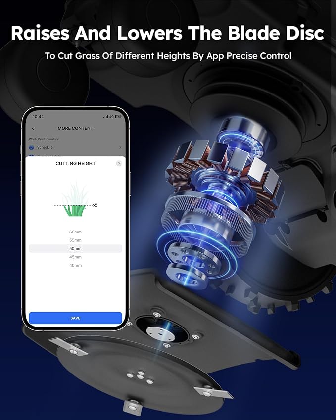 ANTHBOT Robot Lawn Mower with Max 180m Stable Boundary Wire - Recommended 550㎡, Max 900㎡, 300% Higher Efficiency of Grid-Shaped Mowing Path, Automatic Robotic Lawn Mower with Auto Mapping & Recharge
